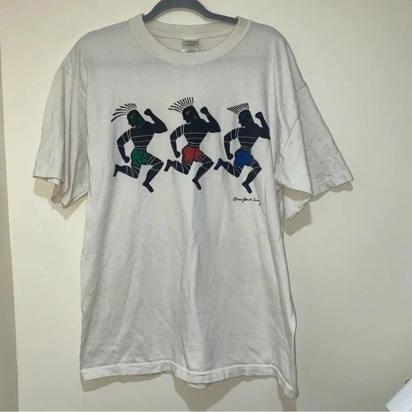 Men’s Vintage 90’s John A Conway  Artist Dancing People Graphic T-Shirt Size L - Picture 2 of 14